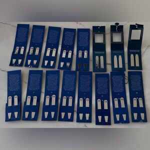 👔 David Donahue Silver Plated Collar Stays, 16 Pairs, NEW